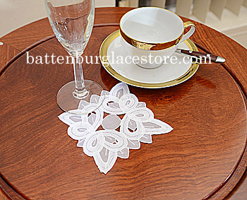 Doilies Organza Square.4 in.Christina Butteflies.White (12 pcs)